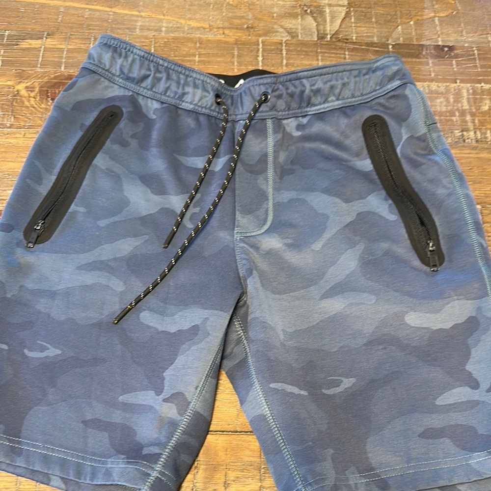 AE Blue Camo Shorts with Zipper Pockets